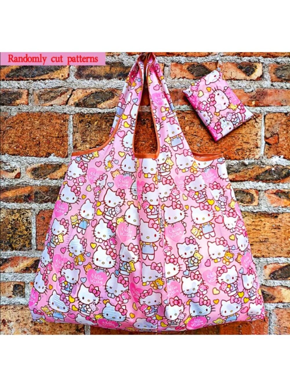 Hello Kitty Foldable Reusable Shopping Tote Bag Large Capacity Handbag Cute